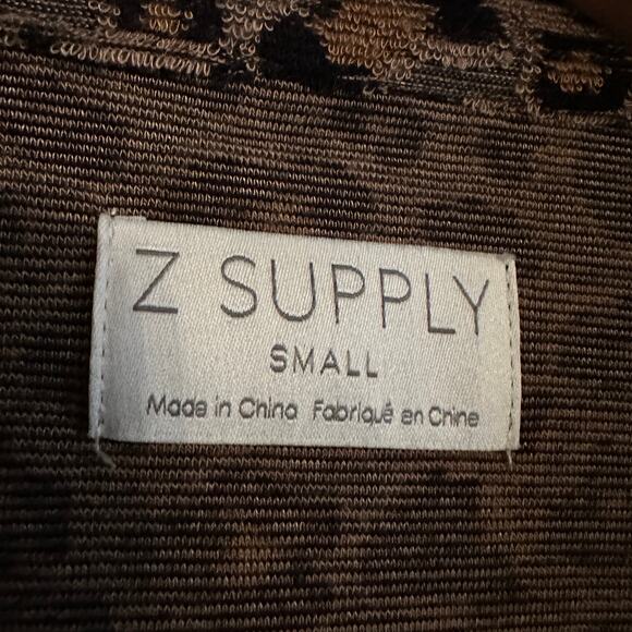 Z SUPPLY | Charley Leopard Motorcycle Jacket \ French Terry | Size Small - Picture 4 of 7